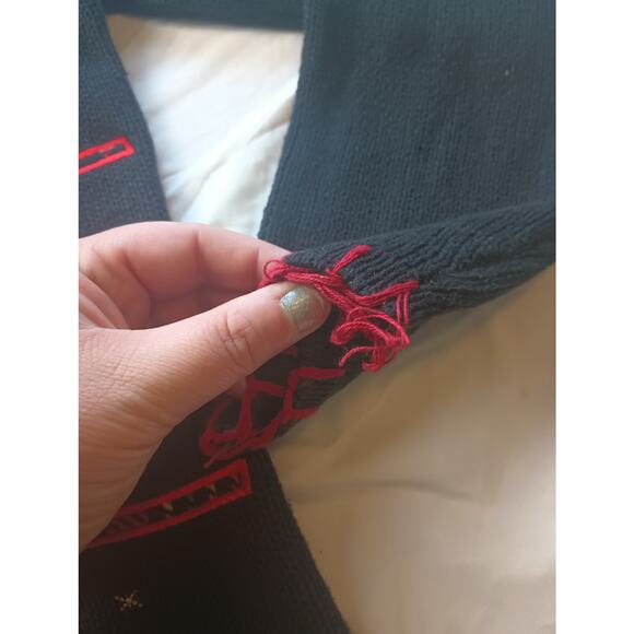 Not So Ugly Christmas Sweater Women Black Knit Mock Neck Long Sleeve Medium - Picture 2 of 6